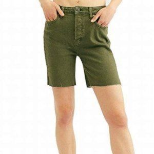 Free People Avery Army Green Bermuda Cutoff Shorts
